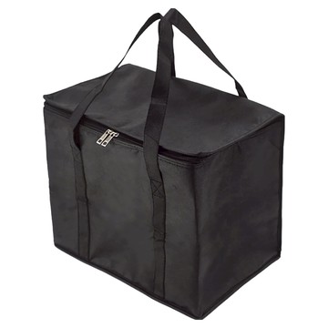 小麥購物 保溫袋 超大容量設計 保溫保冰 鋁箔內裡 堅固提手  45 x 24.5 x 33.5cm  黑色  1組