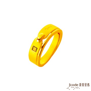 J code真愛密碼金飾 相守承諾黃金/水晶男戒指