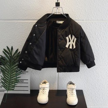 韓國男童加絨外套2025冬款夾克冬裝男孩加厚上衣兒童帥氣棒球服潮