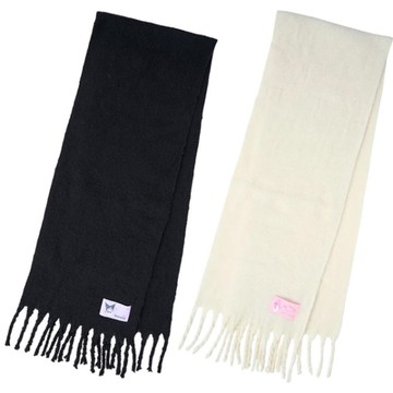 小禮堂 Sanrio 三麗鷗 成人流蘇披肩圍巾 (素色 冬日特輯) Kitty 大耳狗