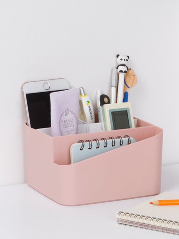 雜物收納筐學生桌面零食儲物盒塑料化妝品收納盒家用廚房整理盒子