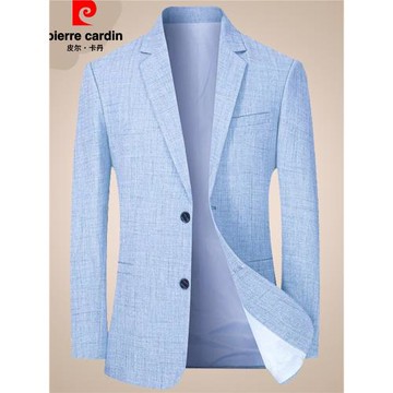 春秋夏季新款皮爾卡丹休閑中年男士西服外套輕薄防曬衣小西裝單西