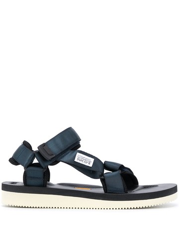 Suicoke - contrast-sole strappy sandals - unisex - Nylon/Rubber - 4 - Blue