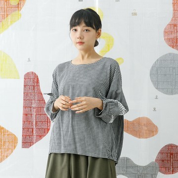 【MOSS CLUB】綁結格紋-女七分袖襯衫(二色/魅力商品/版型適中)