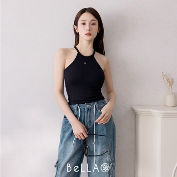 【初夏新品】BeLLA 辣辣削肩Bra背心 黑色
