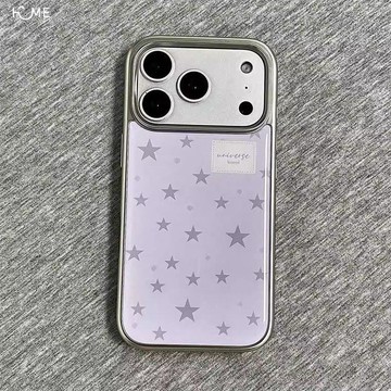 紫底灰星星適用于iPhone17promax蘋果手機殼16/15玻璃14/13高級12/11