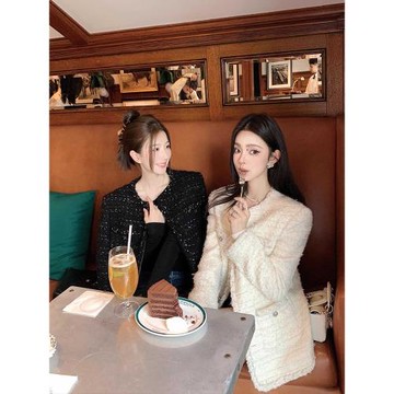 2025新款春秋季韓版重磅高奢羊毛粗花呢手工編織小香風外套上衣女