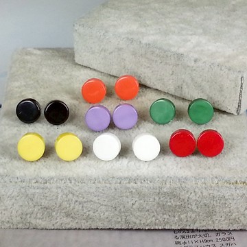 3對組合.簡約小圓餅耳環, 彩虹耳針 Simple style