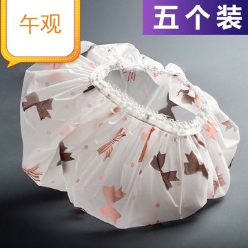 五個裝防水浴帽成人家用做飯女士炒菜頭發套防塵油煙塑料沐帽時尚