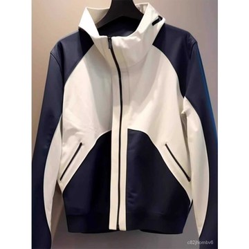 2025年春季休閒女撞色高級感外套拼接衝鋒衣 棒球外套 美式外套 女生外套 大碼外套 夾克 防風夾克 韓國外套 黑色外套