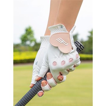PE高爾夫手套女 雙手可觸屏PU皮 防滑防曬透氣 高爾夫露指手套