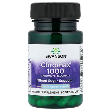 Swanson Vitamins, Chromax® 1000，吡啶甲酸鉻，1,000 微克，60 粒素食膠囊