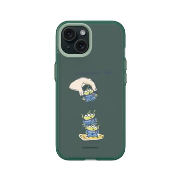 iPhone 15 Clear 憂墨綠 - 迪士尼-玩具總動員 Toy Story - 三眼怪疊疊樂玩具