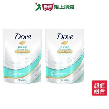 多芬滋養柔膚沐浴露舒敏溫和補充包580g x 2入【愛買】