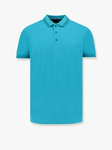 Cotton polo shirt with embroidered profiles - BOSS - gender_Man