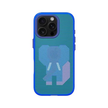 iPhone 16 Pro JellyTint 激光藍 - None - 亞洲象 - 線條版