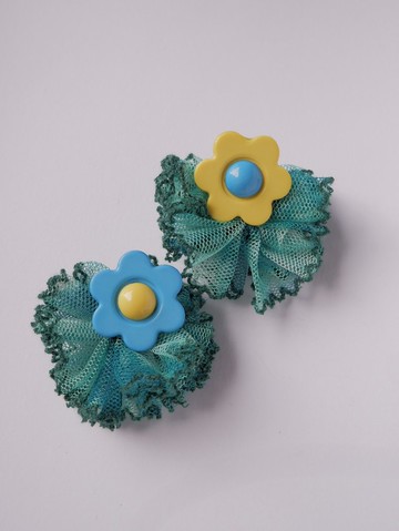 超.  立體紗裙耳環 花花系列