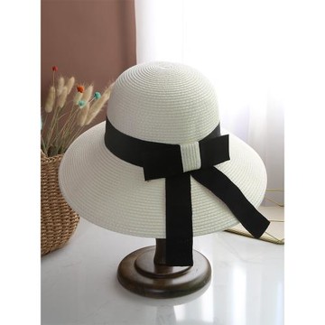 范冰冰同款草帽子女夏天大檐遮陽防曬帽小頭圍海邊沙灘度假漁夫帽