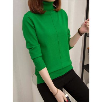 高領毛衣女套頭春秋冬季新款針織衫修身長袖寬松韓版打底衫女裝潮