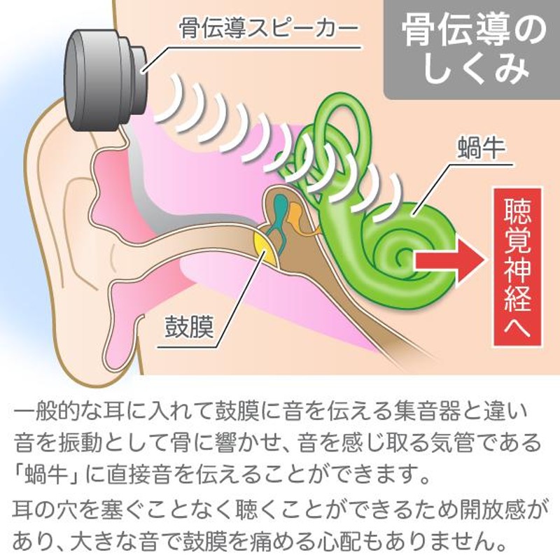 国内正規品】集音器 骨伝導 (USB充電アダプター付) 福耳骨伝 響