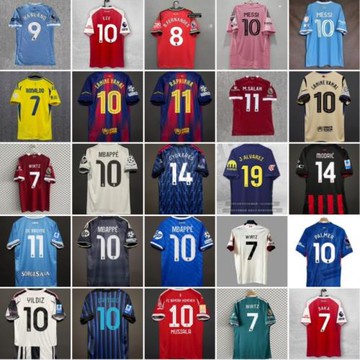 25-26足球服巴黎登貝萊薩拉赫拉菲尼亞馬爾貝林厄姆巴佩C羅球衣