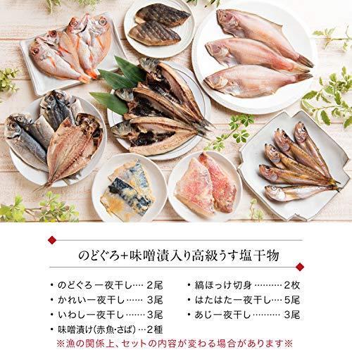 ギフト 干物セット のどぐろ 2枚入り 6種18枚 味噌漬け 赤魚 さば 西京漬け 2種4切 一夜干し プレゼント (冷凍) 越前宝や