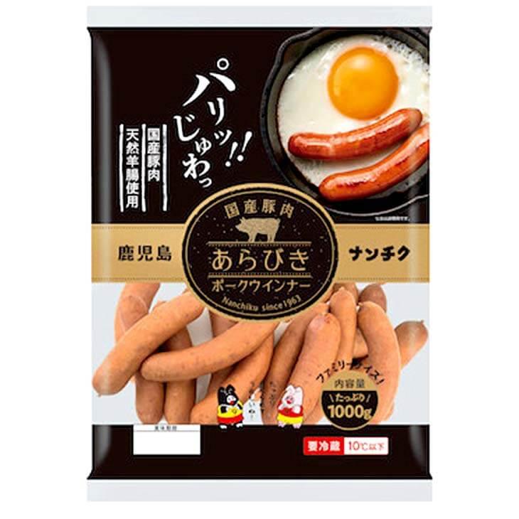 ウインナー ソーセージ あらびきポークウインナー 1000g × 豚肉 国産 肉 ギフト 贈答 送料無料 ナンチク かごしまや