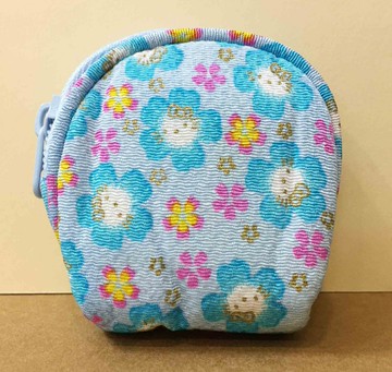 【震撼精品百貨】Hello Kitty 凱蒂貓-零錢包-KITTY和風系列-藍色 震撼日式精品百貨