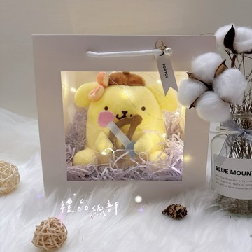 正版授權 布丁狗娃娃 6英吋 三麗歐 Sanrio 發光禮品袋 布丁狗玩偶 布丁狗絨毛娃娃 布丁狗吊飾 生日禮物