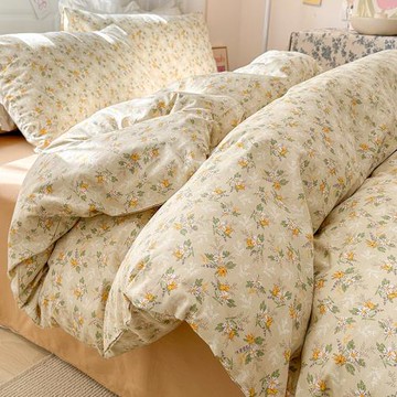 碎花純棉床上四件套全棉100田園被套網紅床品三件套宿舍床單被套4