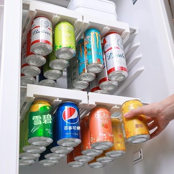 【台灣出貨】冰箱飲料收納神器懸掛式啤酒架子託架置物架可樂易拉罐飲料架分隔居家生活收納冰箱收納