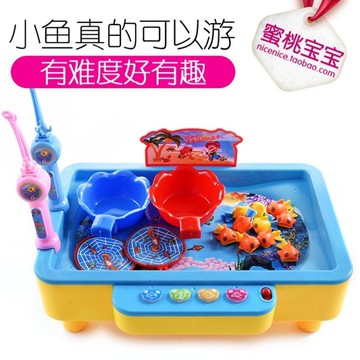 兒童玩具音樂電動釣魚玩具小貓捕魚釣魚達人磁性釣魚充電款歐歐流歐歐流行館