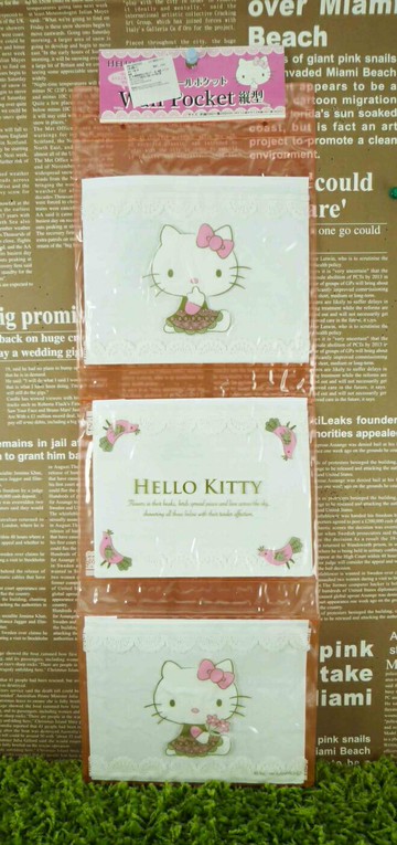【震撼精品百貨】Hello Kitty 凱蒂貓 壁掛袋-側坐造型【共1款】 震撼日式精品百貨