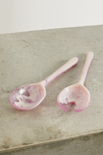 Dinosaur Designs - Stone Swirled Resin Servers - Pink - one size