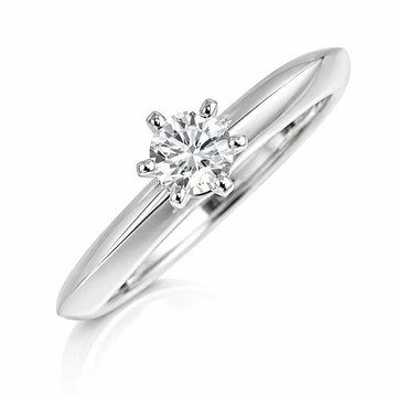 限時急降價~~九五成新展示品！TIFFANY PT950鉑金-鑲0.18 克拉經典六爪婚戒
