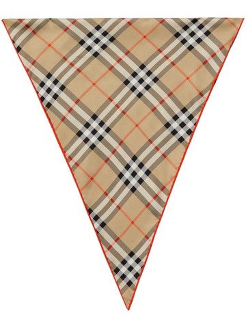 Burberry - check silk scarf - unisex - Silk - One Size - Brown