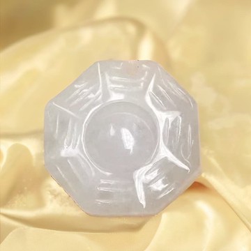 【擋煞‧避邪】冰種白翡翡翠八卦 | 天然緬甸玉A貨翡翠 | 送禮