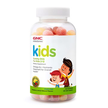 GNC 健安喜 milestones 兒童魚油軟糖 覆盆子檸檬口味  2.8g  120顆  1罐