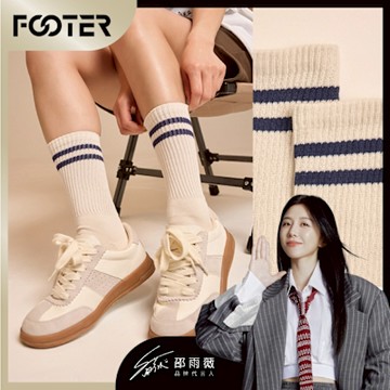 【FOOTER除臭襪】Brooklyn144 美式針織襪(N200-藍條紋)