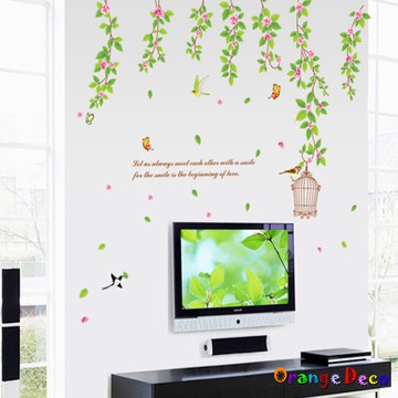 【橘果設計】鳥語花香 壁貼 牆貼 壁紙 DIY組合裝飾佈置