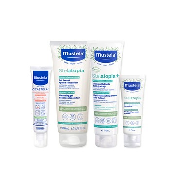 舒恬良 乾肌全面呵護組(舒恬良雙潔露+滋養益膚柔舒霜(有機)150ml/300ml任選+柔舒面霜+修護霜)｜舒恬良｜慕之恬廊Mustela【乾癢肌/嬰兒沐浴乳/保濕乳液/保水補油/媽媽好神/張棋惠推薦】