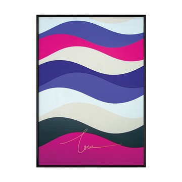 波浪掛畫 Love圖案  50 x 70cm  黑色