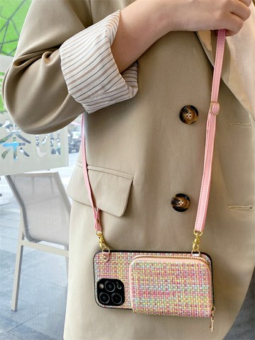 免運~風琴蘋果16promax零錢包15斜挎手機殼適用iphone14皮13質12卡11包x新s款r女e高7級p感8