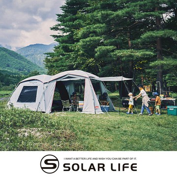 Coleman TOUGH SCREEN氣流循環2-ROOM MDX+ / DARK ROOM系列 / CM-39084.一房一廳帳 客廳帳家庭帳 露營子母帳 四季透氣帳蓬 別墅帳篷