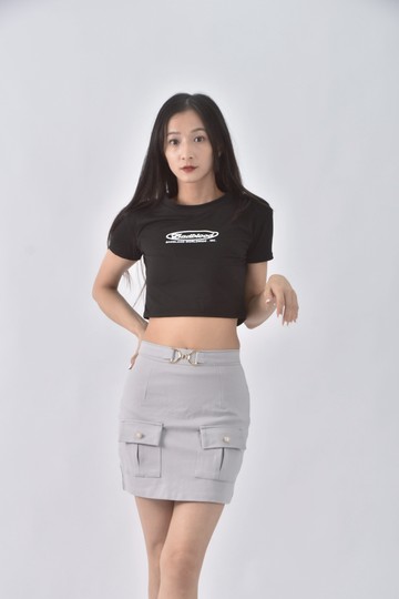 (S) 質感灰色短裙