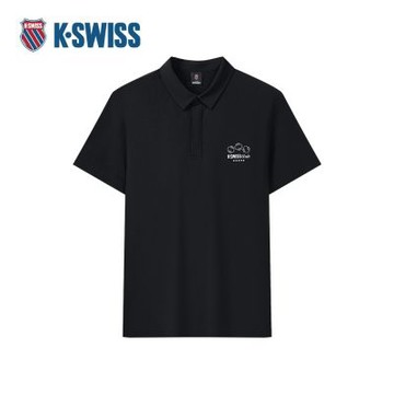 K-SWISS 短袖POLO杉 T-SHIRTKC7622MUTP24 男上衣 男 黑色 109877-008