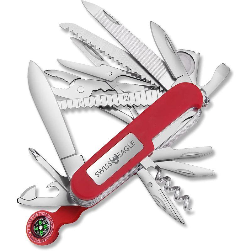 Swiss Eagle Explorer Multi-Tool Pocket Knife with Compass and Funct