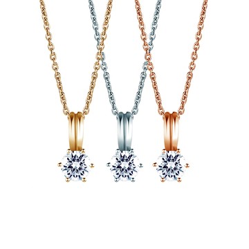 ALUXE GIA 0.30克拉 DSI1 3EX 18K金 鑽石項鍊 經典閃耀 NS0755(三色任選)