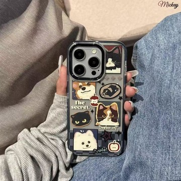 可愛小狗適用iPhone17蘋果16promax圈圈殼15plu小眾透明14/13高級