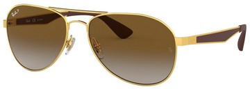 RAY BAN 飛官款偏光太陽眼鏡 RB3549 002/T3 61mm 黑框抗UV漸層灰偏光鏡片 公司貨